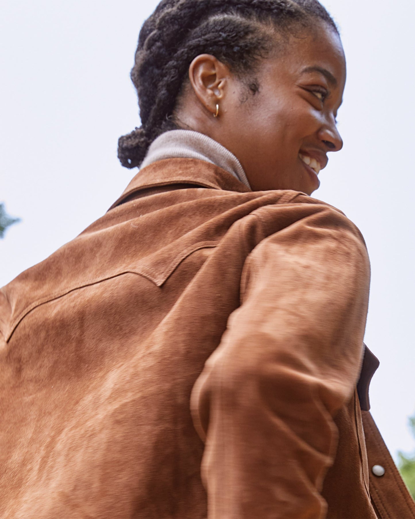 Western Jacket in Cognac Suede