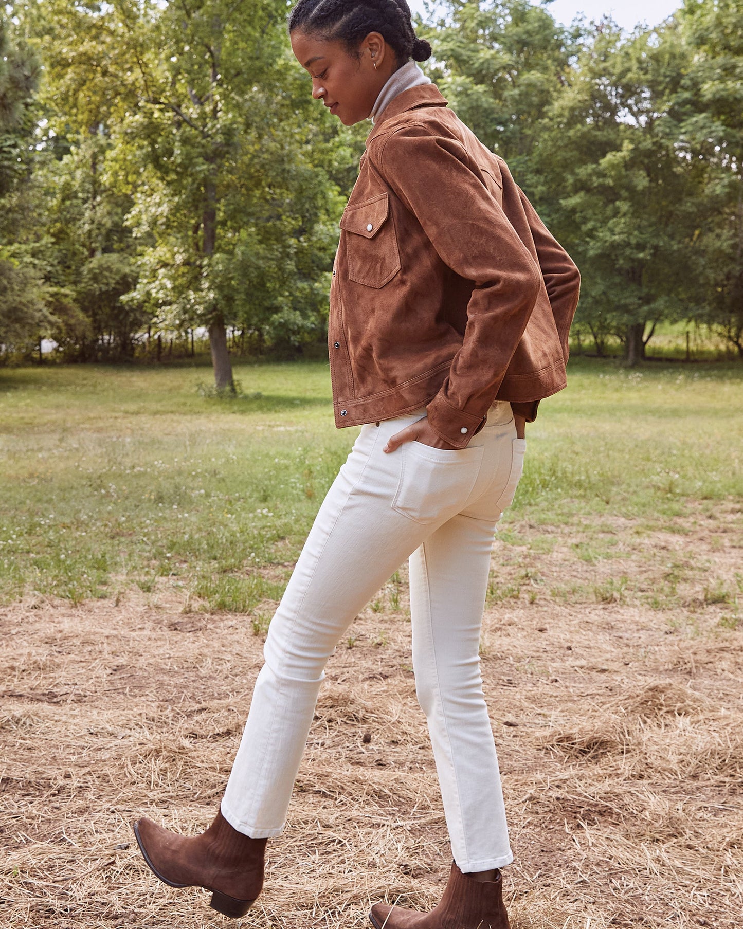 Western Jacket in Cognac Suede