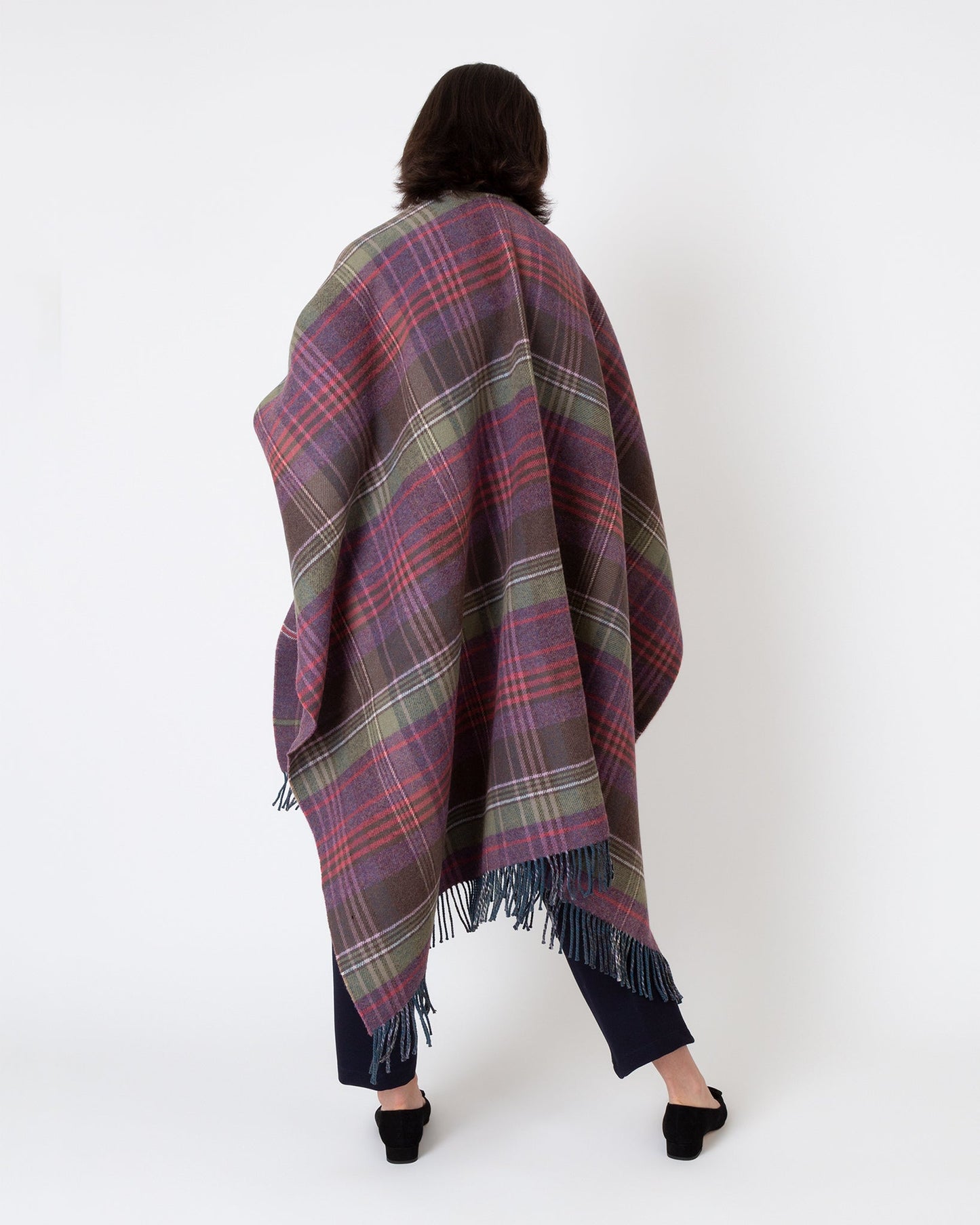 Reversible Scottish Heritage Cape in Heather Double-Faced Lambswool