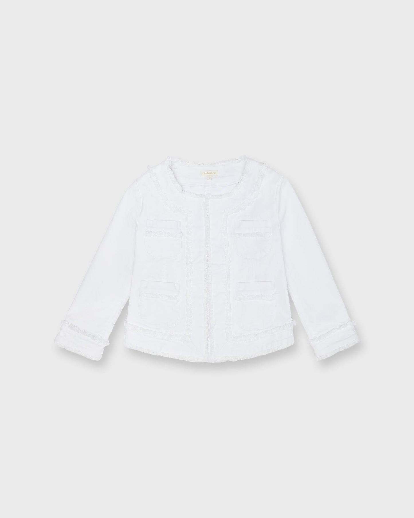 Kiki Jacket in White Garment-Dyed Stretch Twill