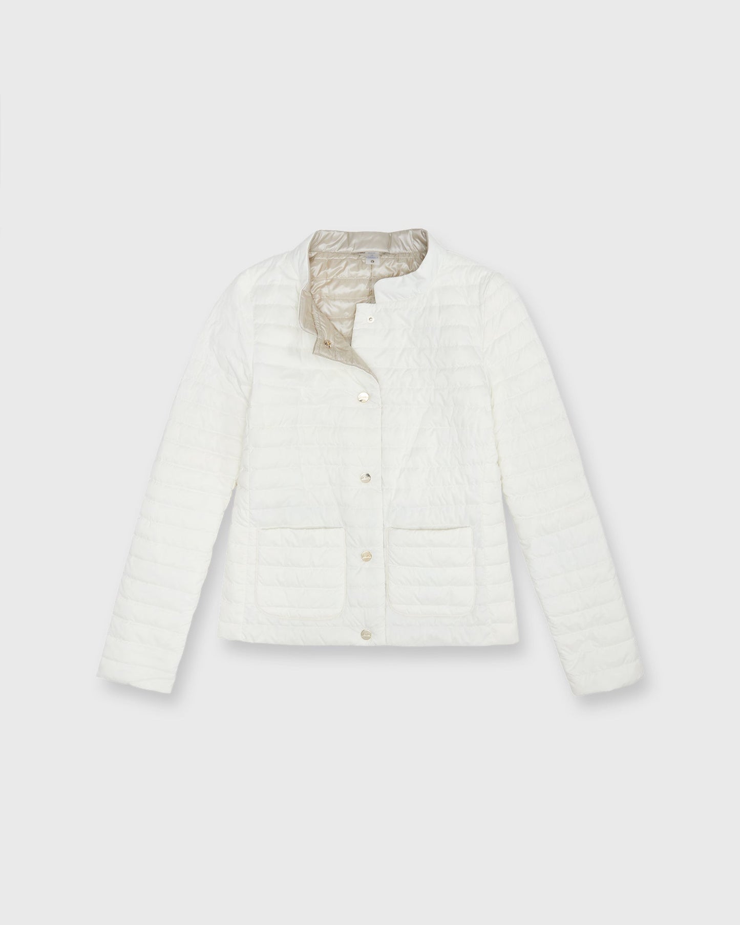 Reversible Short Jacket in White/Champagne