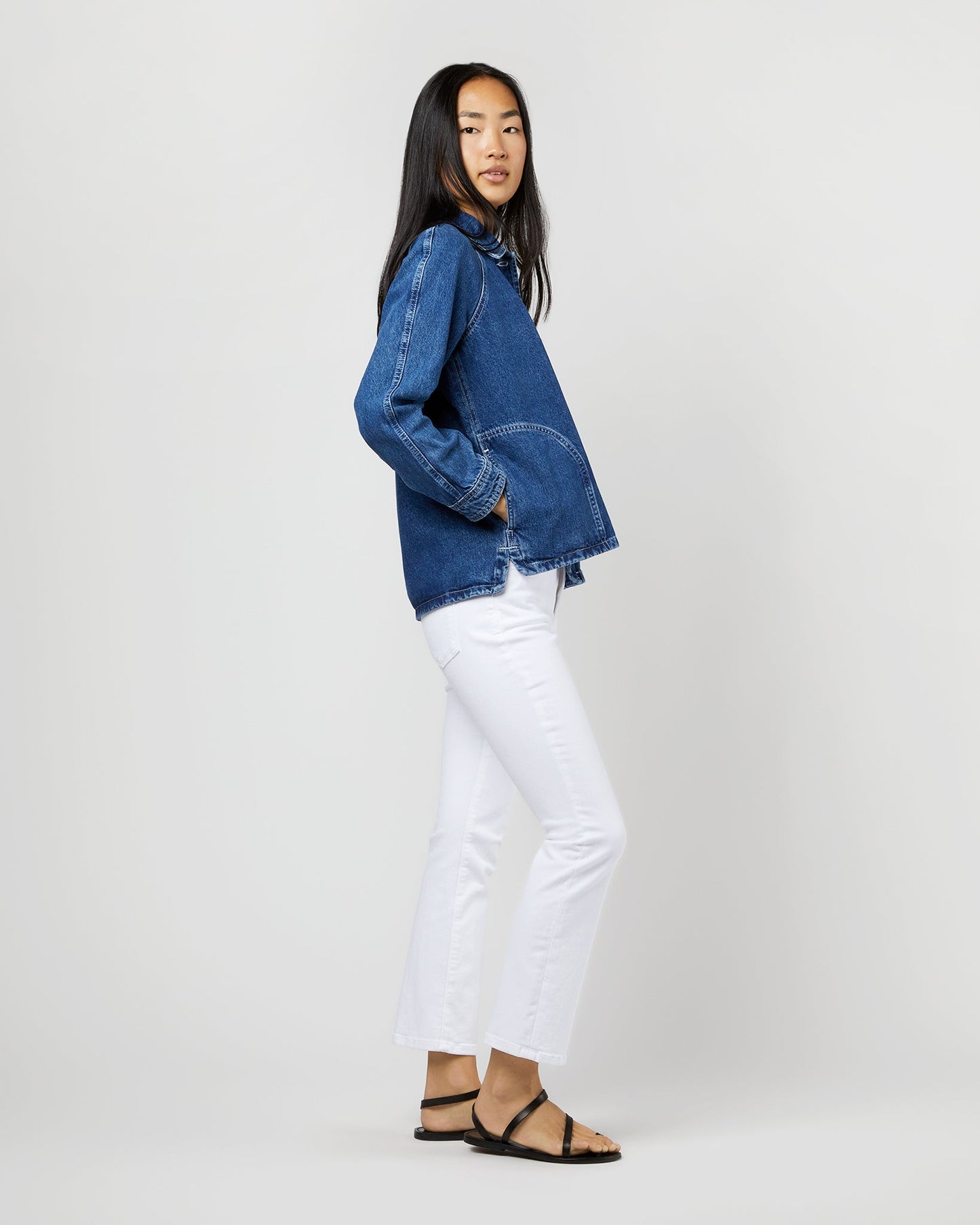 Suzanne Logo Jacket in Washed Indigo