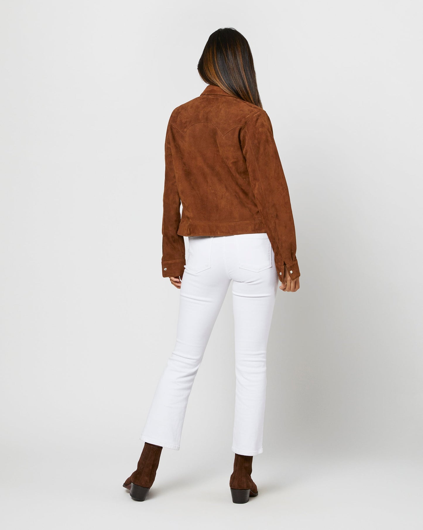 Western Jacket in Cognac Suede