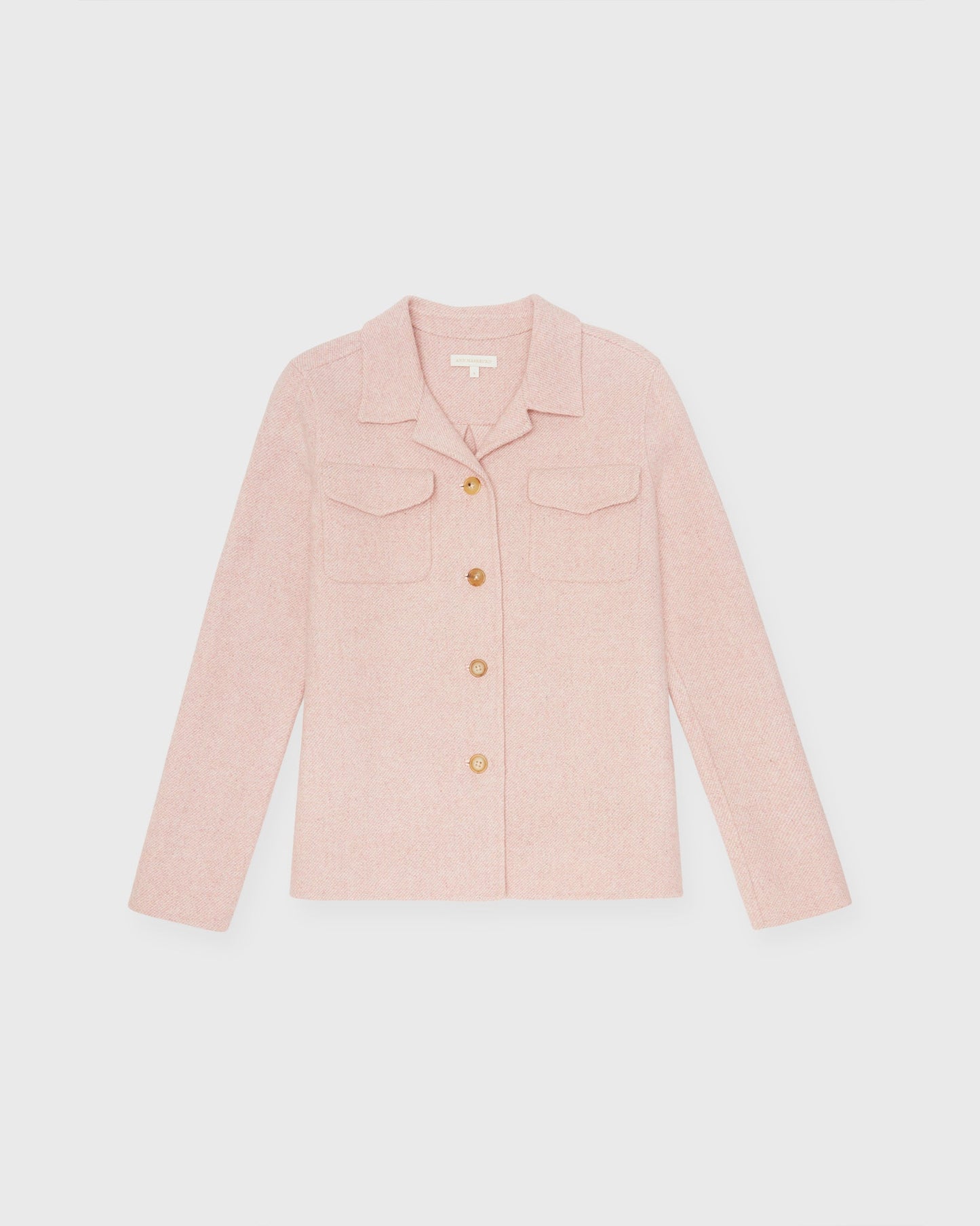 Fiona Shirt Jacket in Rose/Ivory Double-Faced Twill