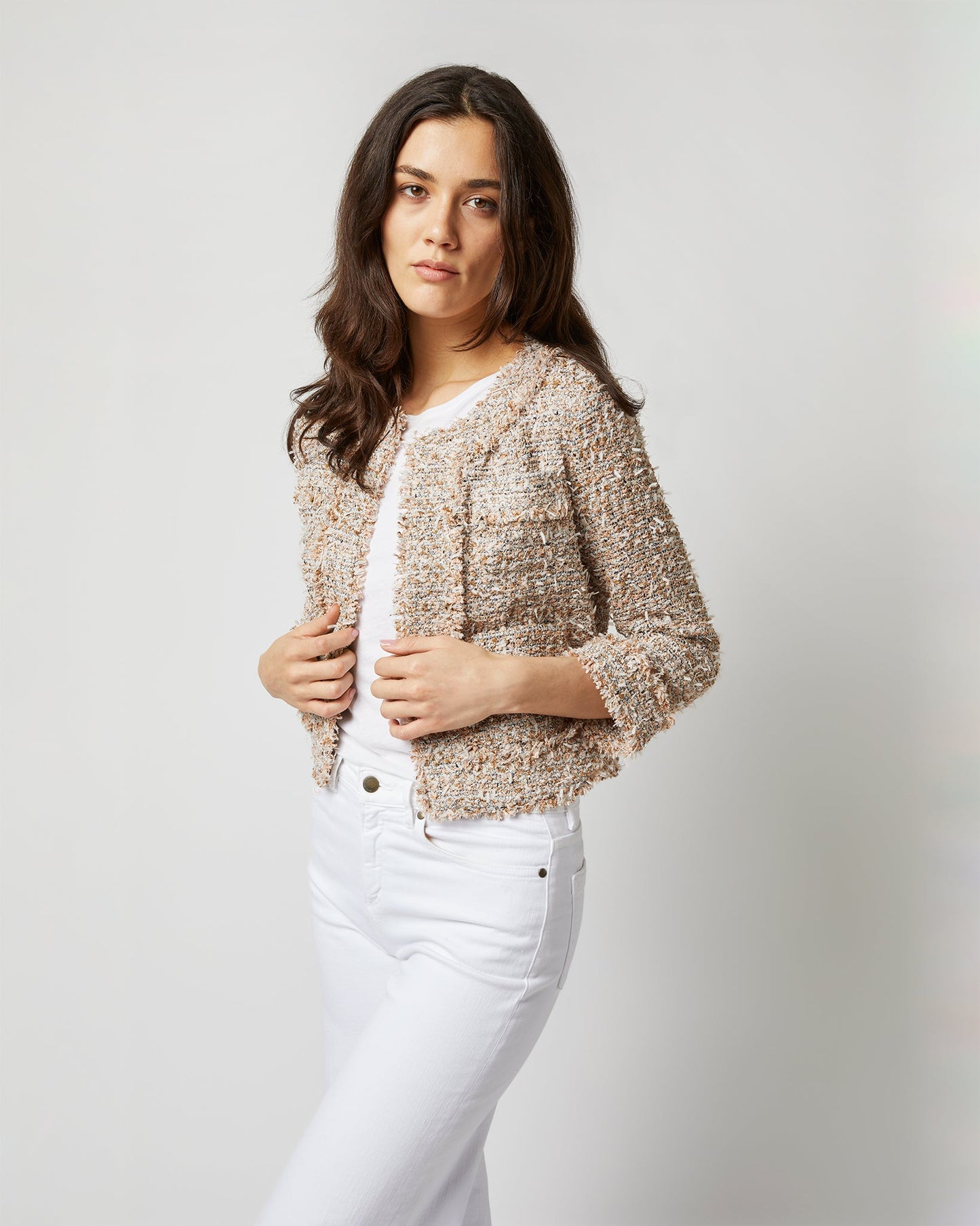 Kiki Jacket in Blush Multi Sparkle Tweed