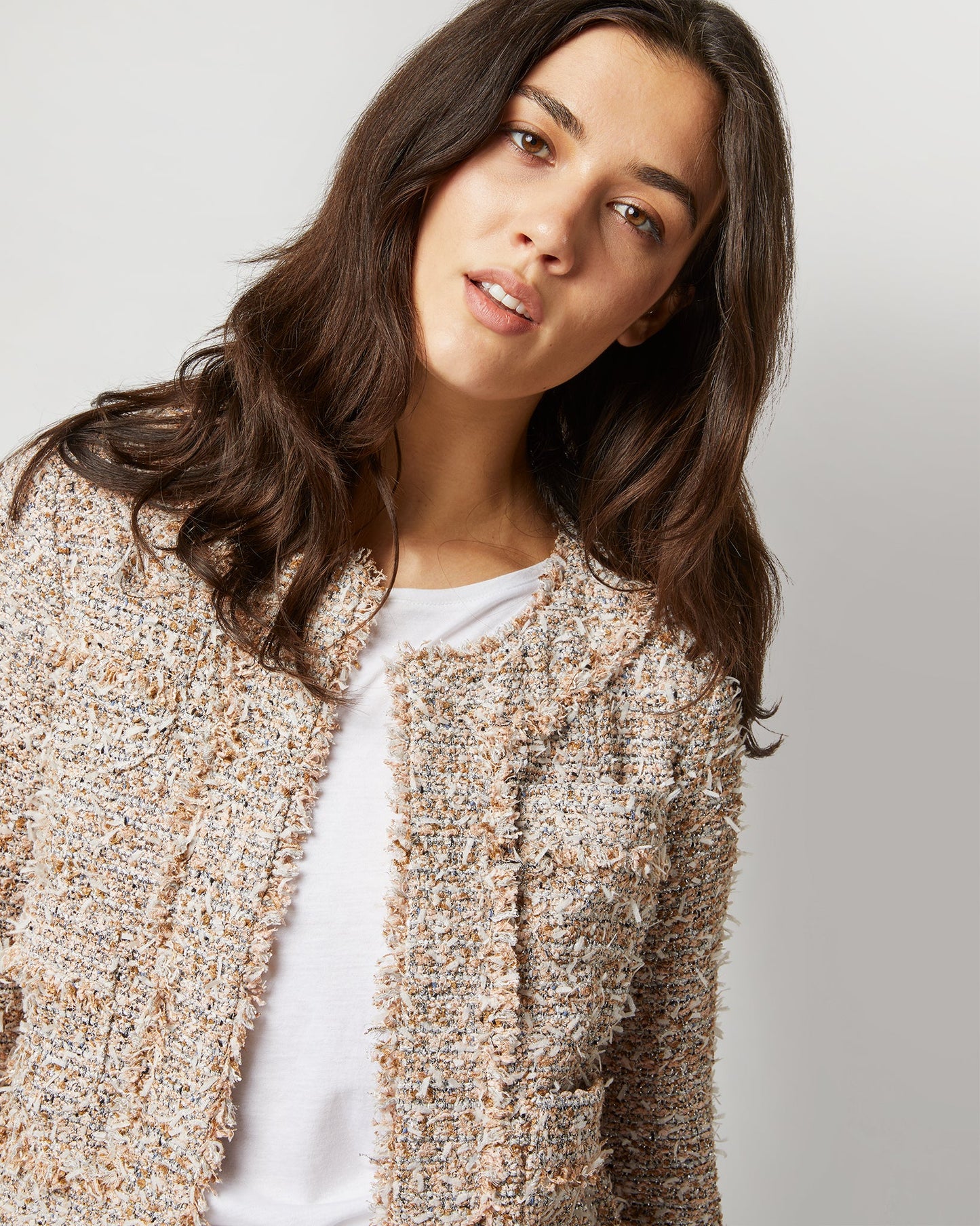 Kiki Jacket in Blush Multi Sparkle Tweed