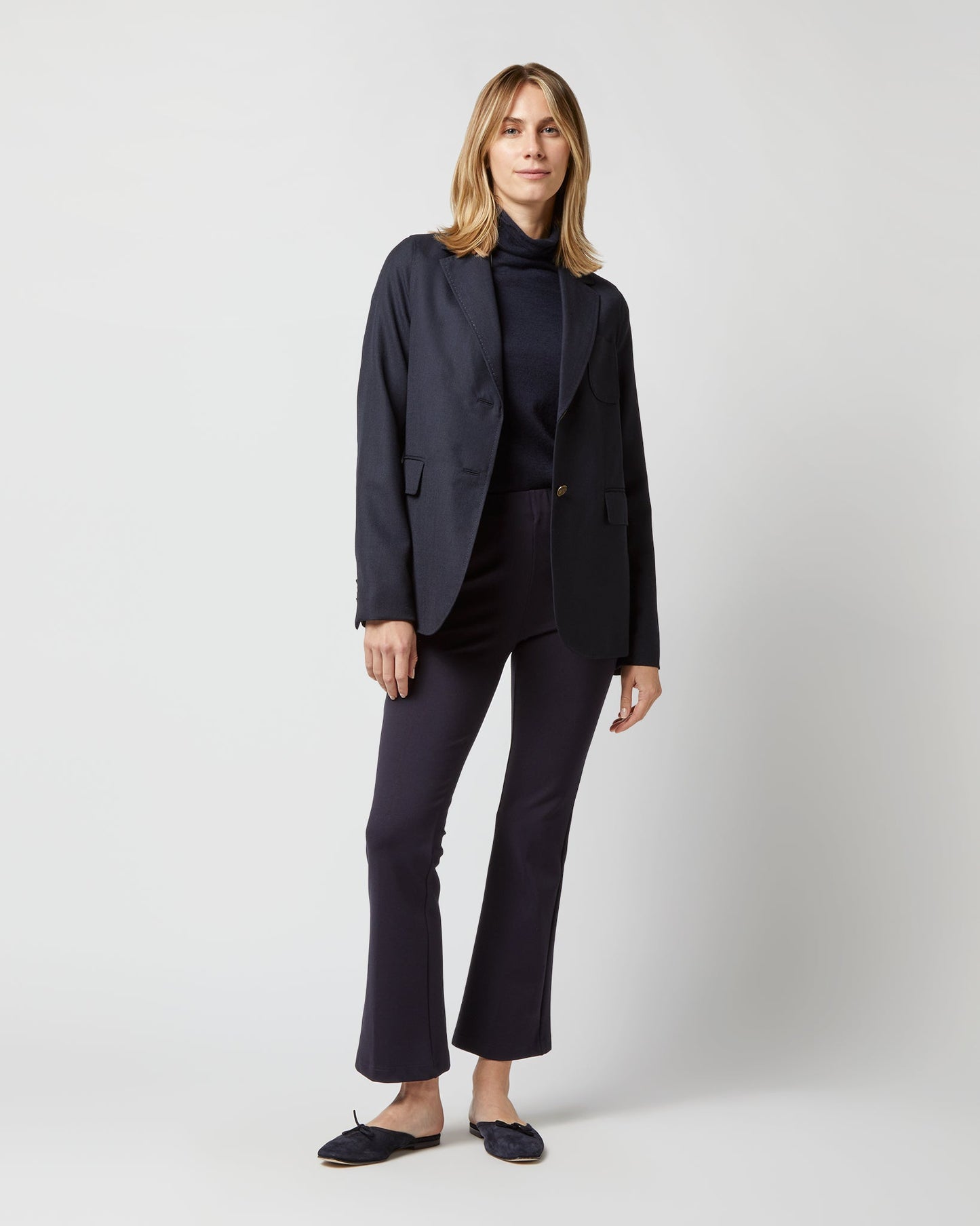 Ghost Blazer in Navy High-Twist