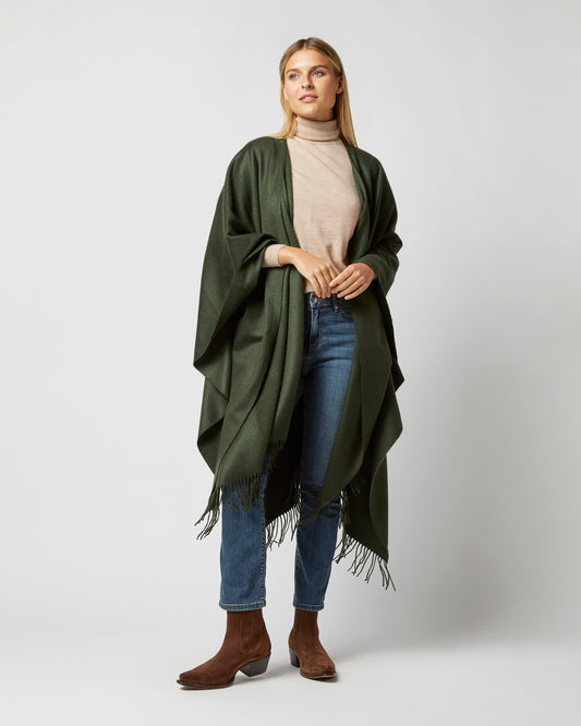 Cashmere Cape in Forest Green