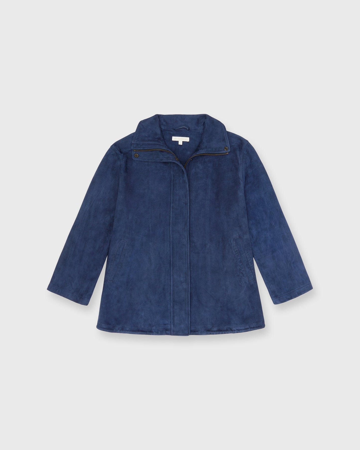 Edith Jacket in Bright Navy Lambskin Suede