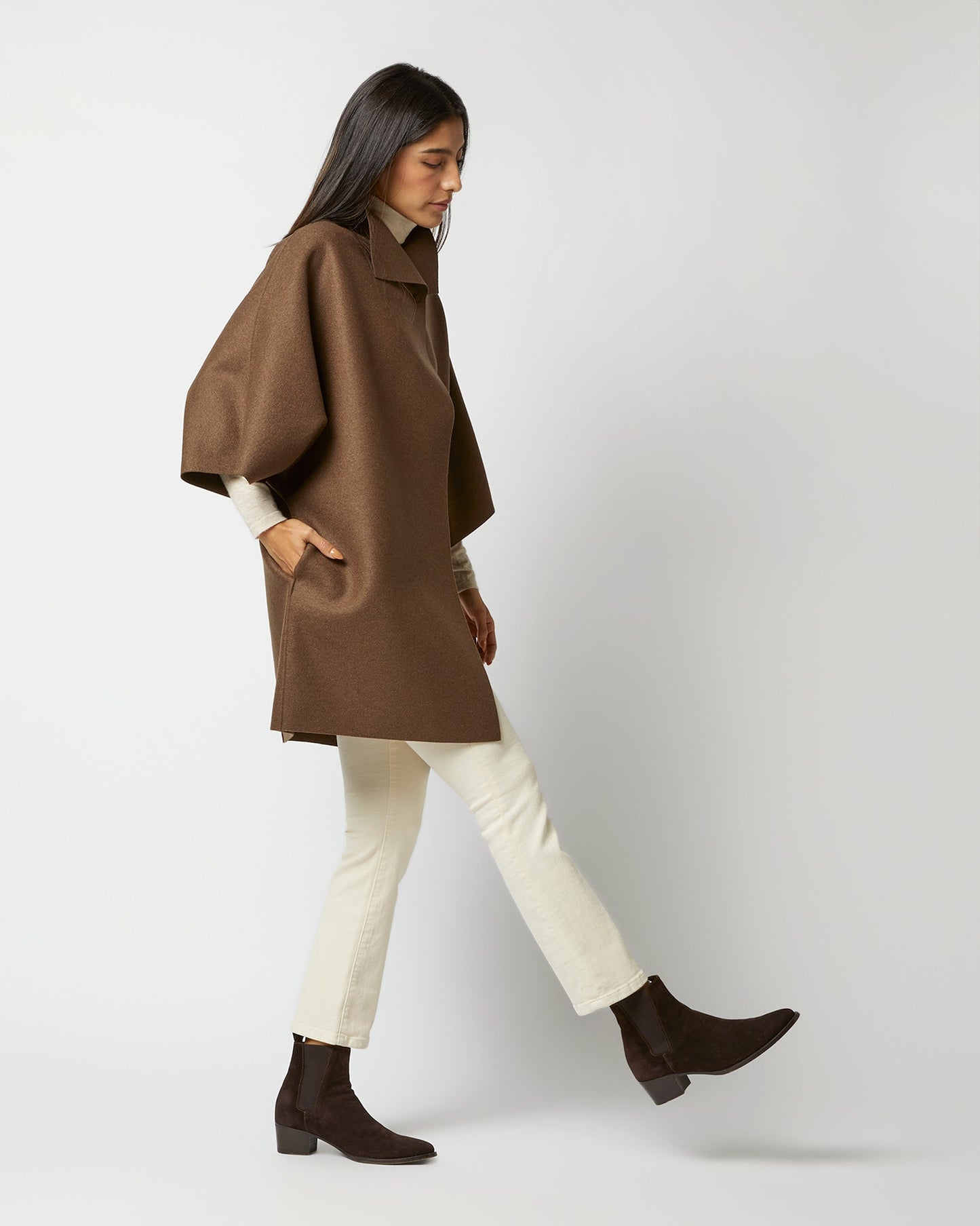 Kimono Coat in Teddy Brown