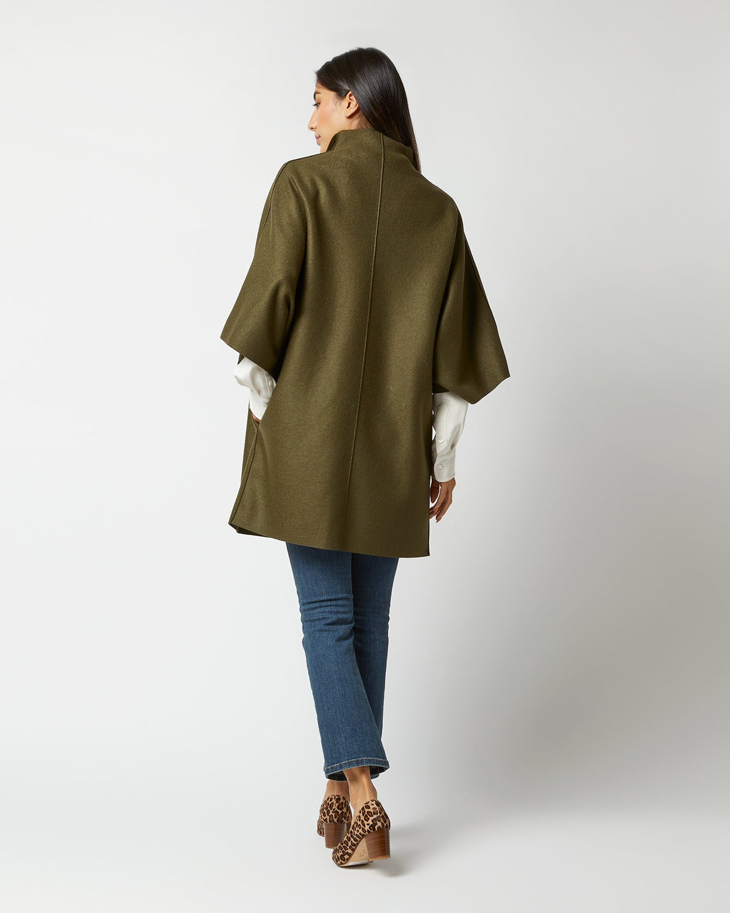 Kimono Coat in Moss Green