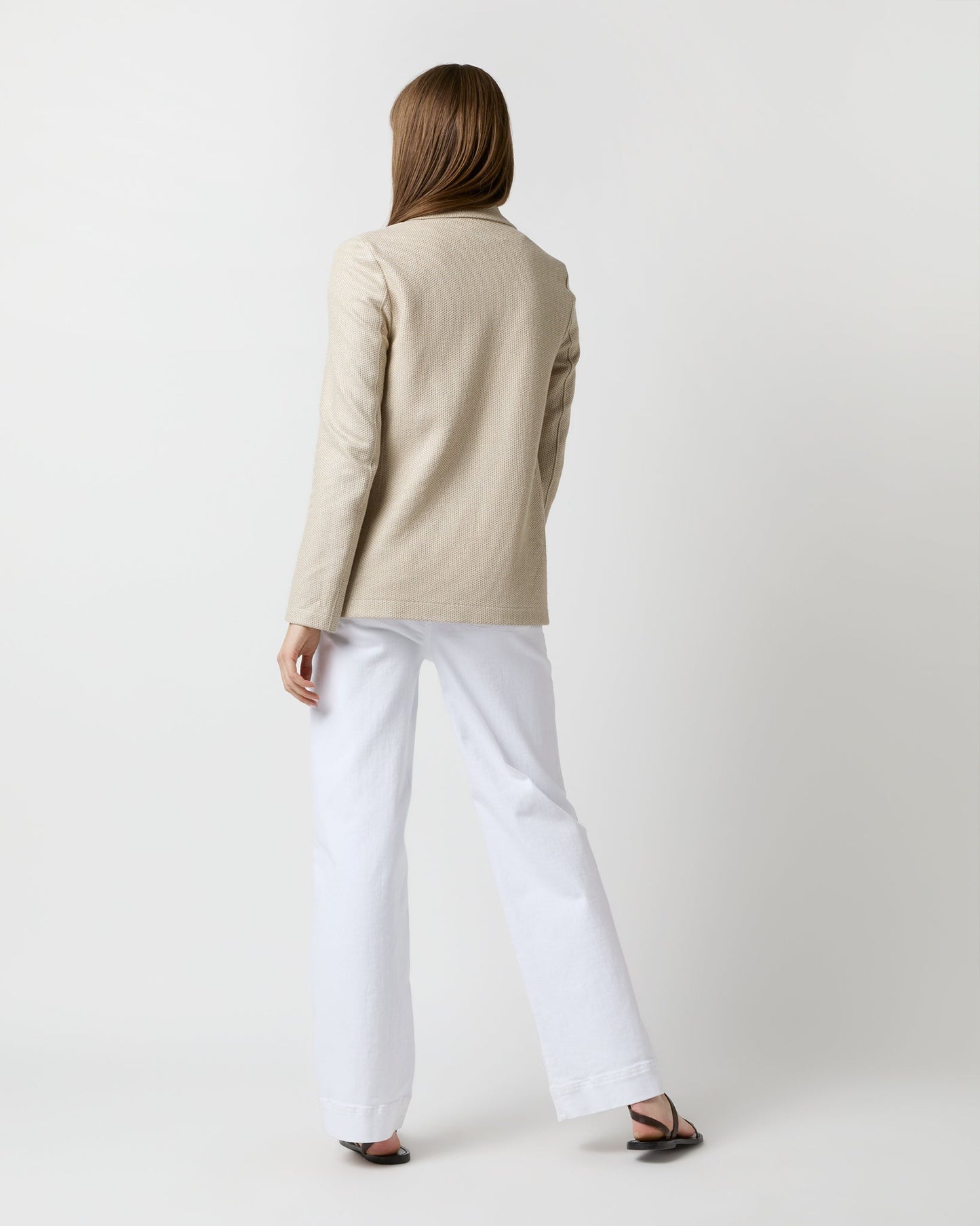 Stand-Up Collar Blazer in Sand