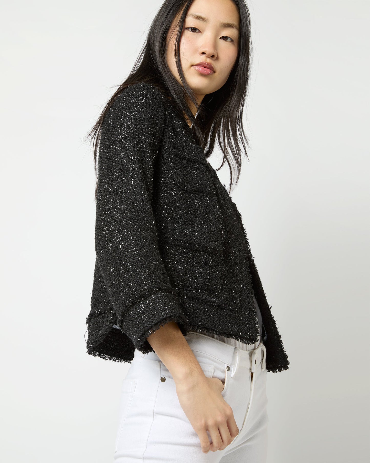 Kiki Jacket in Black Sparkle Tweed