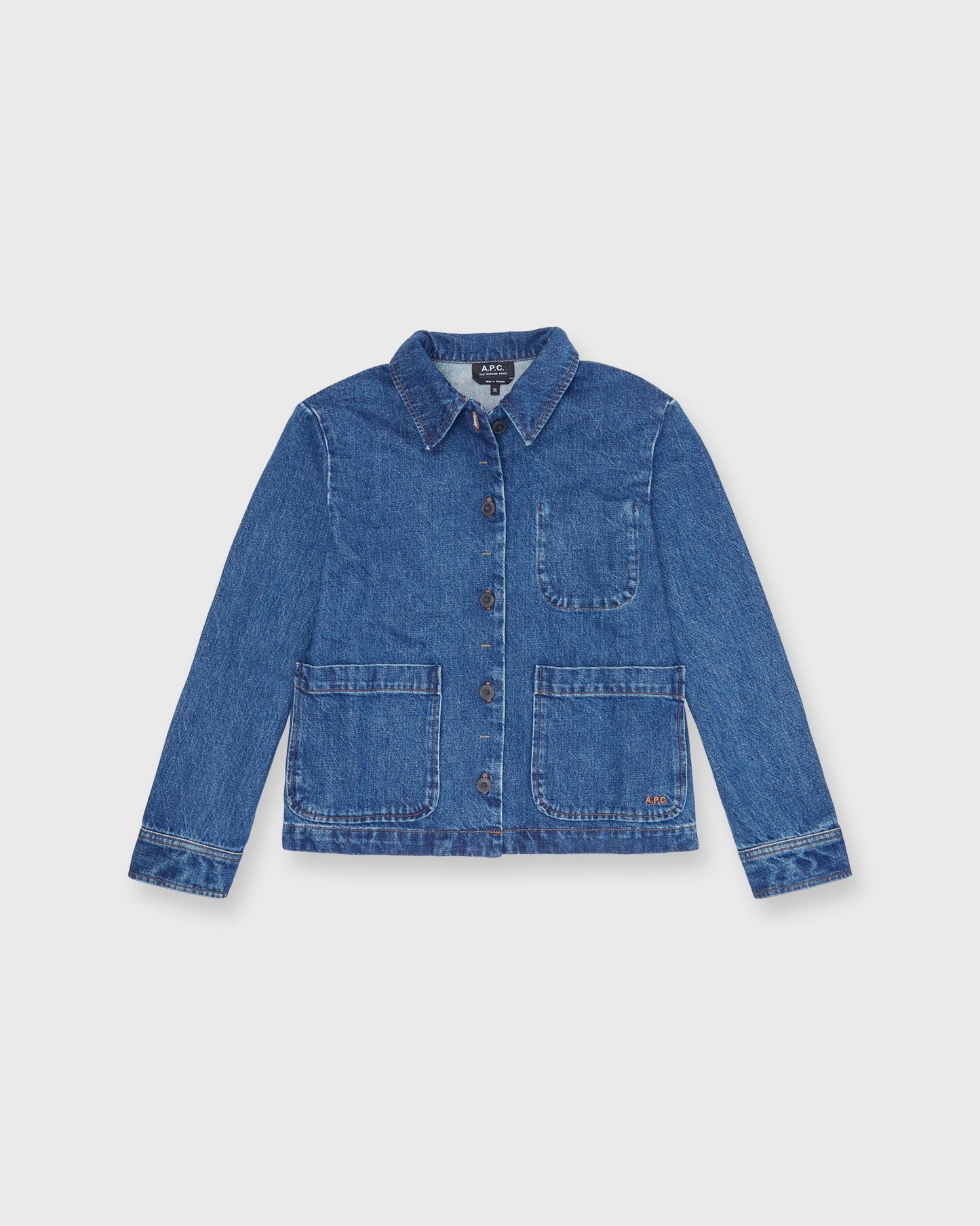 Nikkie Logo Jacket in Washed Indigo Denim