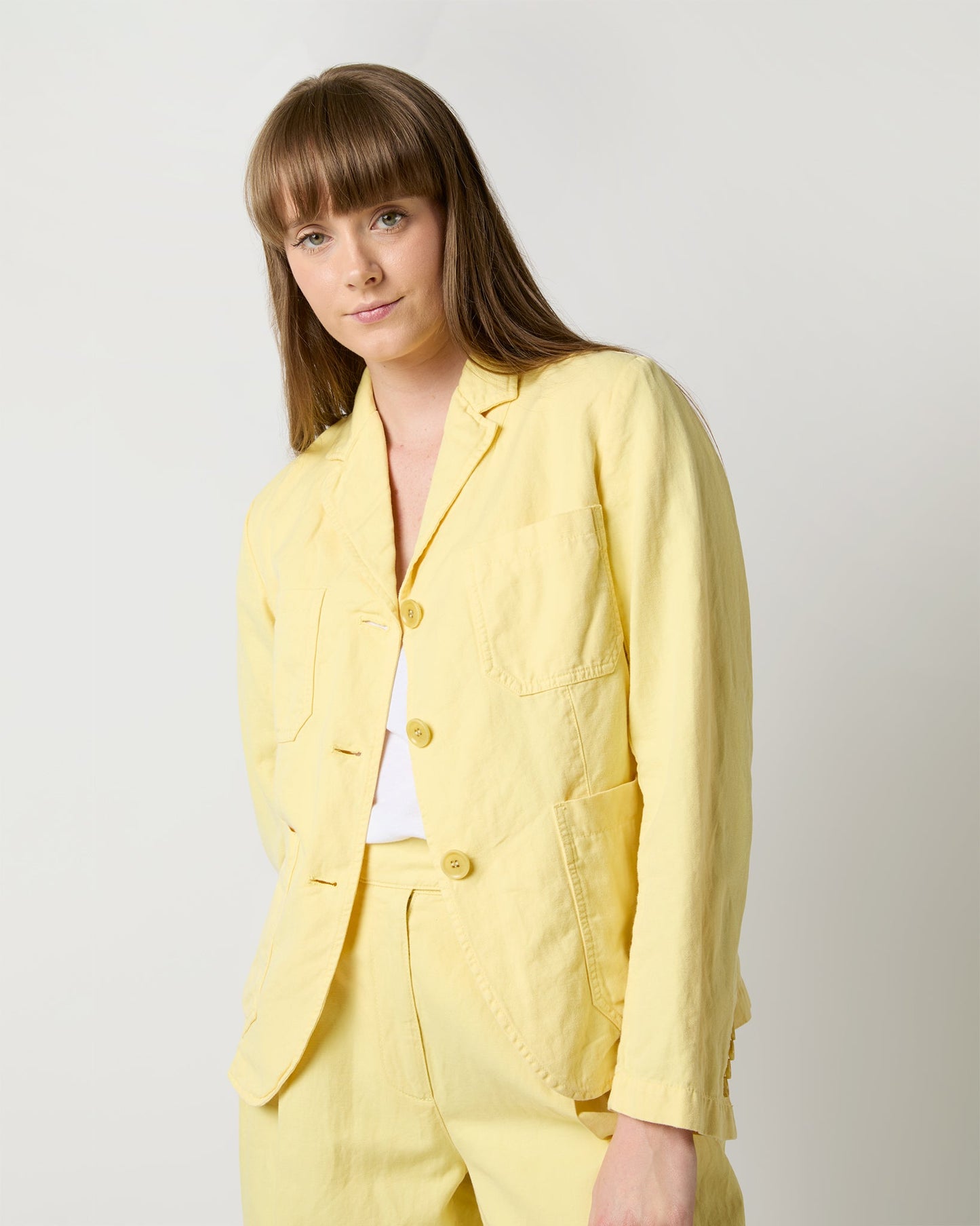 Three Button Jacket in Ginger