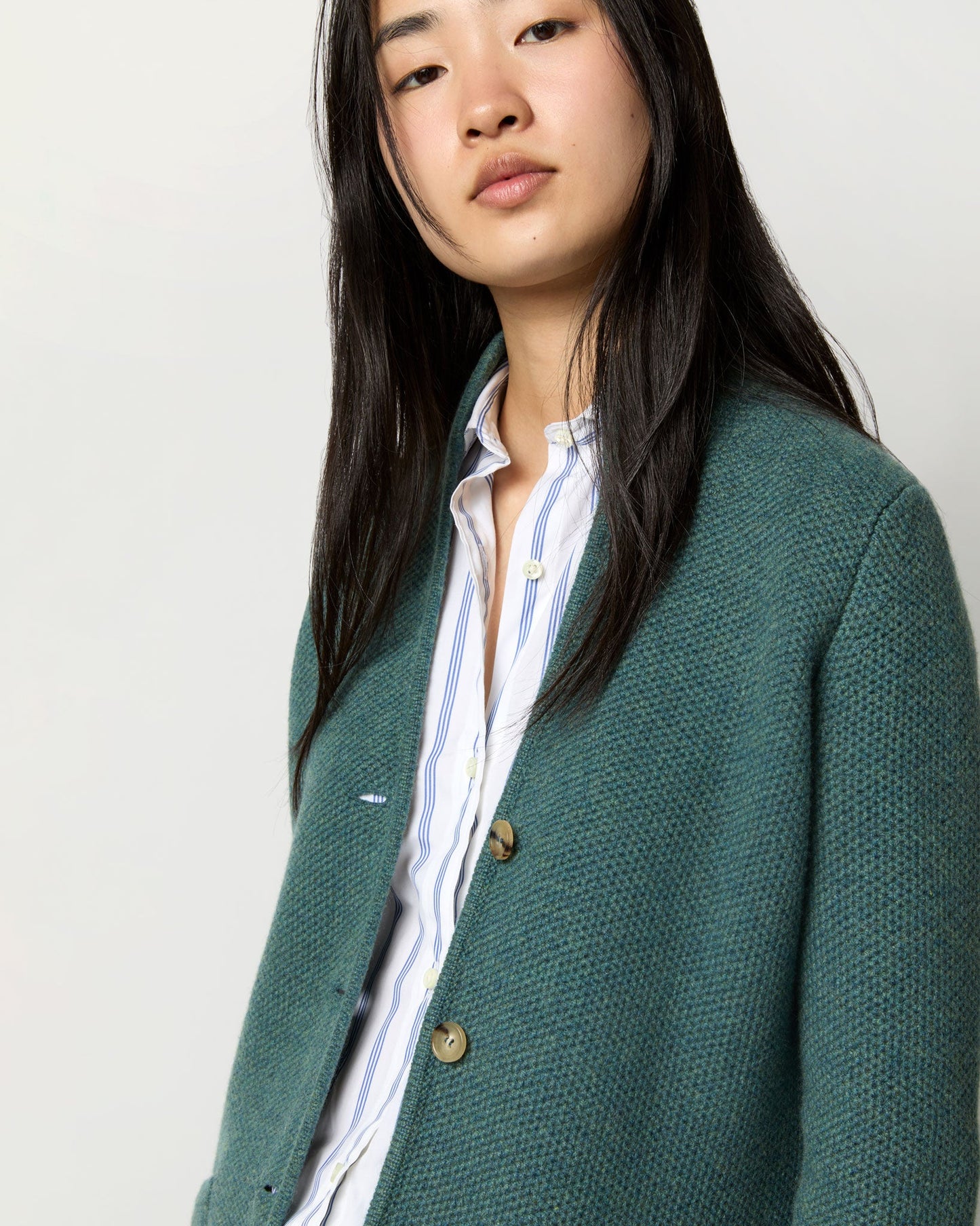 Sheridan Jacket in Heather Pine Cashmere