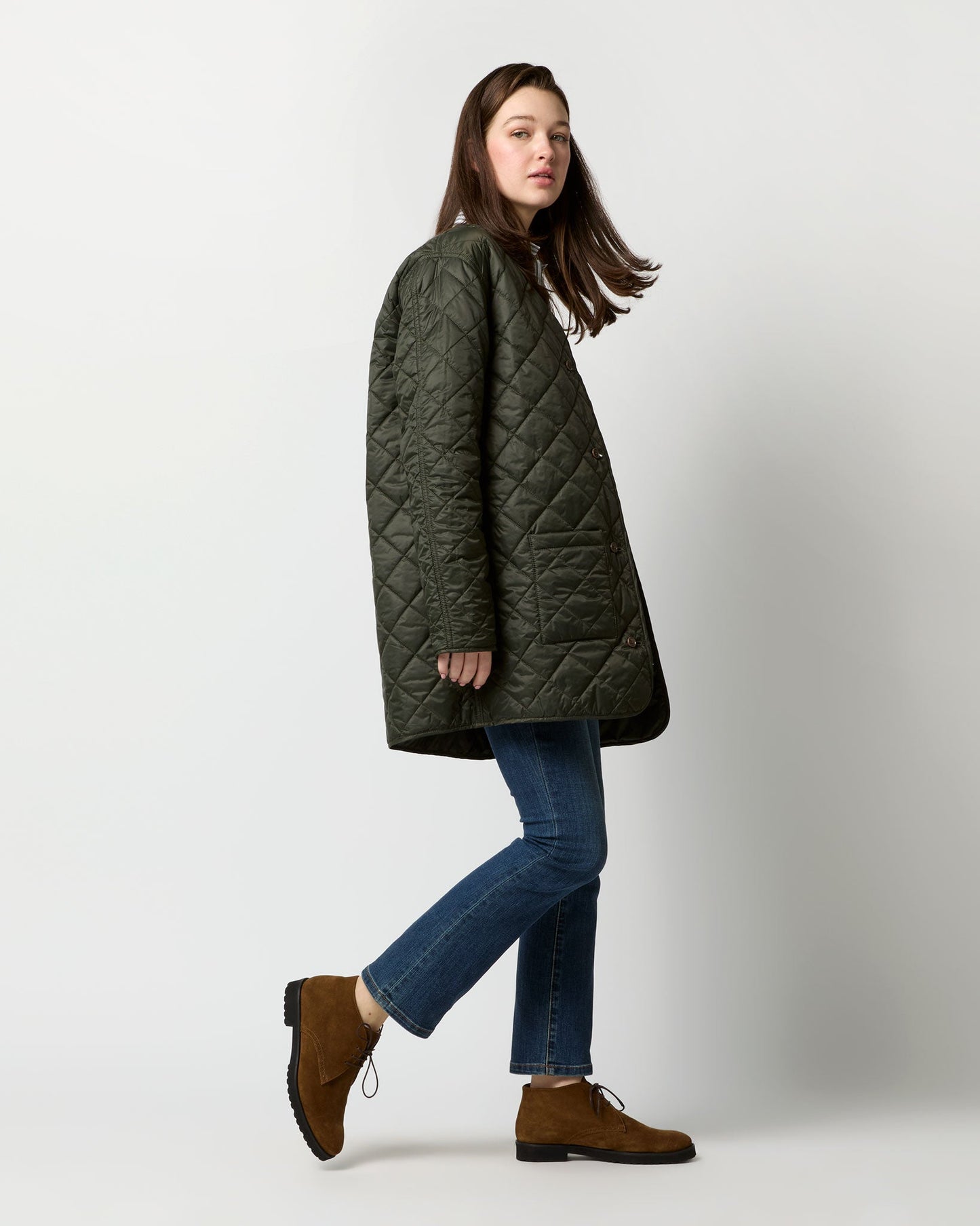 Cashpad Fishtail Parka in Forest Dry Waxed Poplin