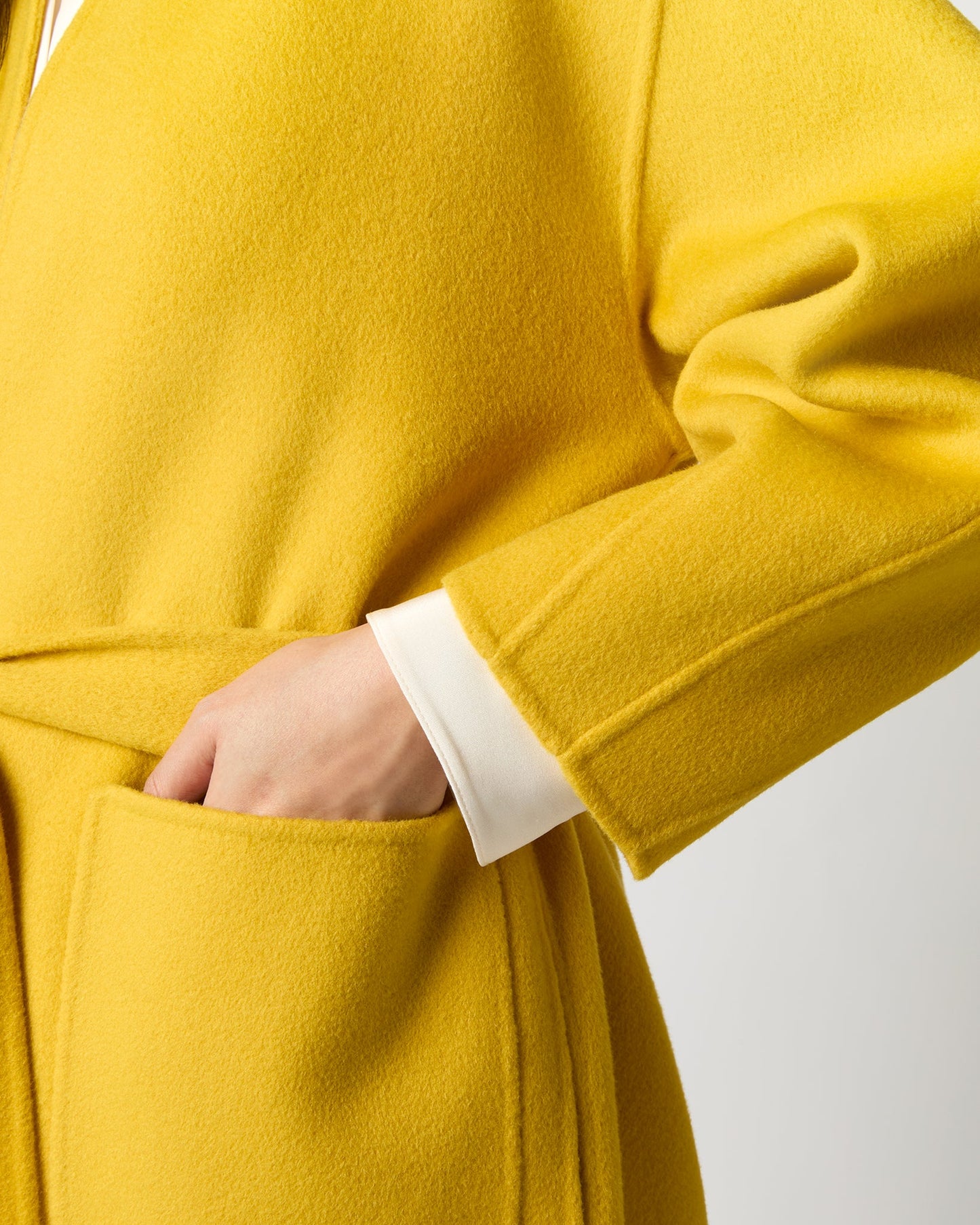 Valeria Coat in Harvest Yellow Double-Faced Wool Melton