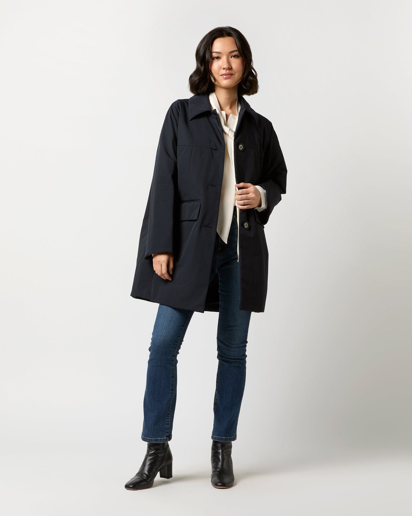 Aveline Coat in Navy Blue