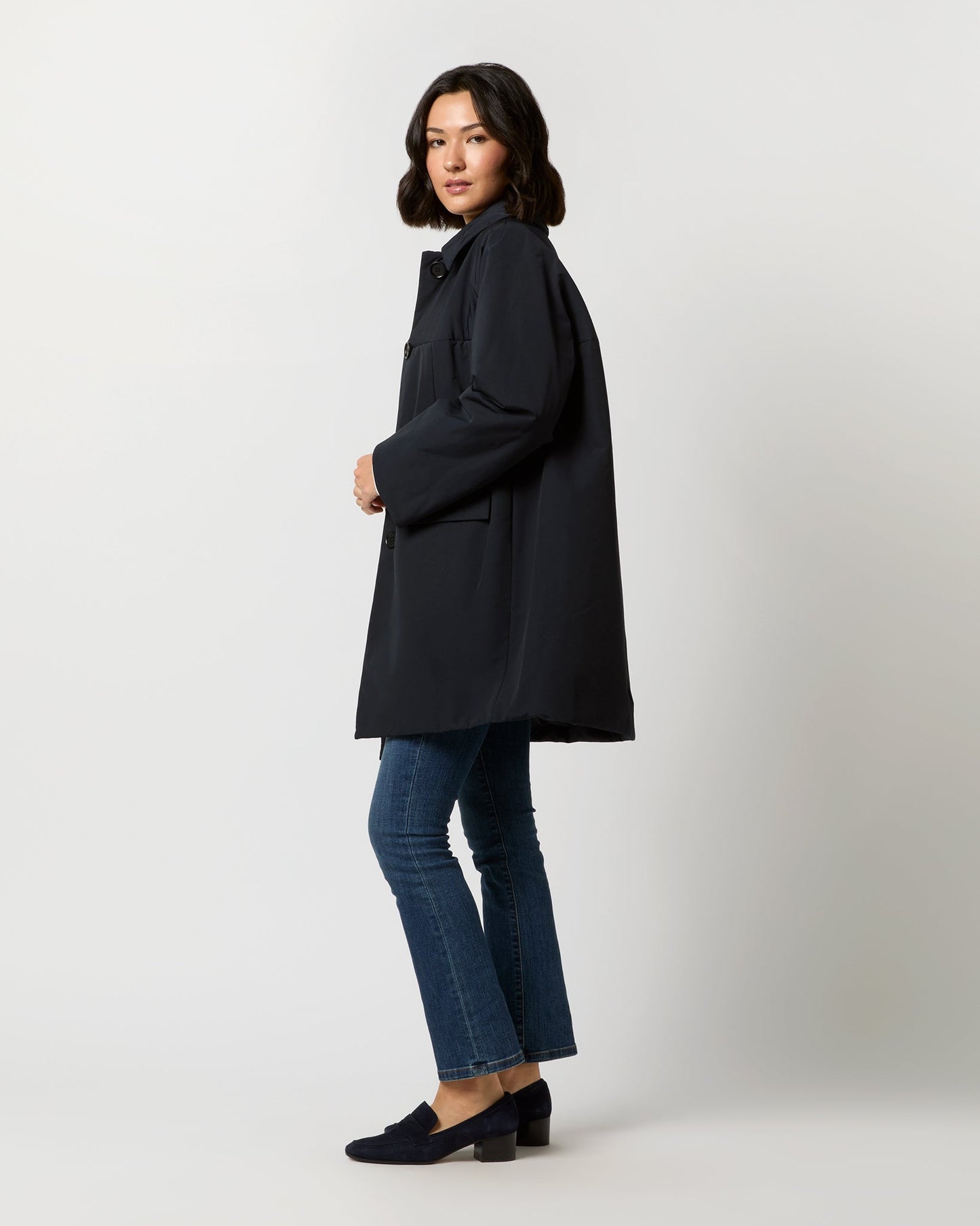 Aveline Coat in Navy Blue