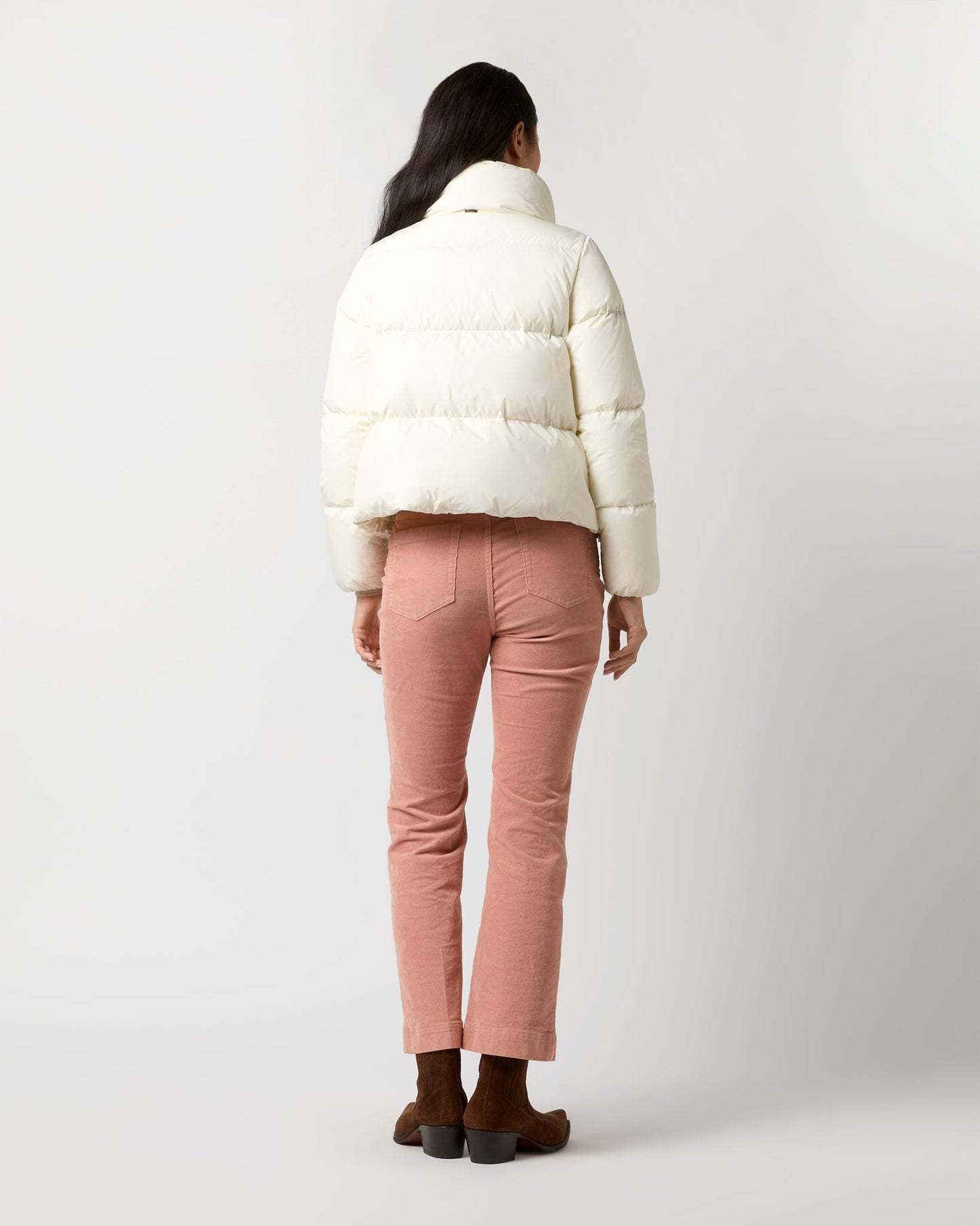 Heavy Nylon Quilted Short Jacket in White