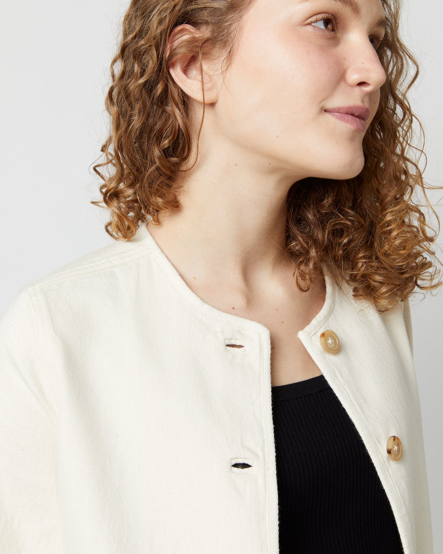 Meg Jacket in Natural Stretch Denim