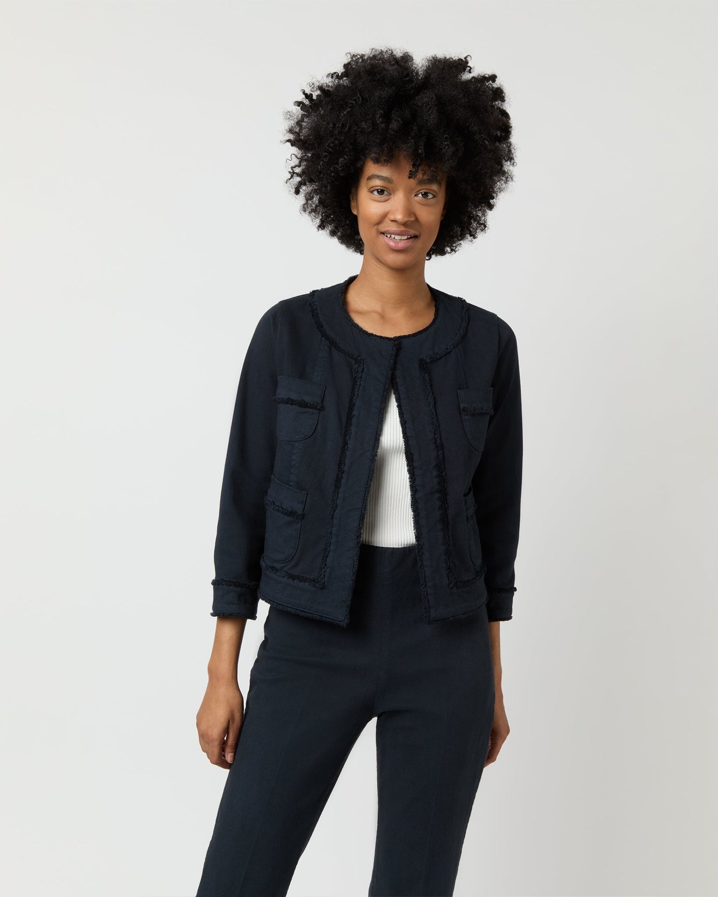 Kiki Jacket in Navy Stretch Twill