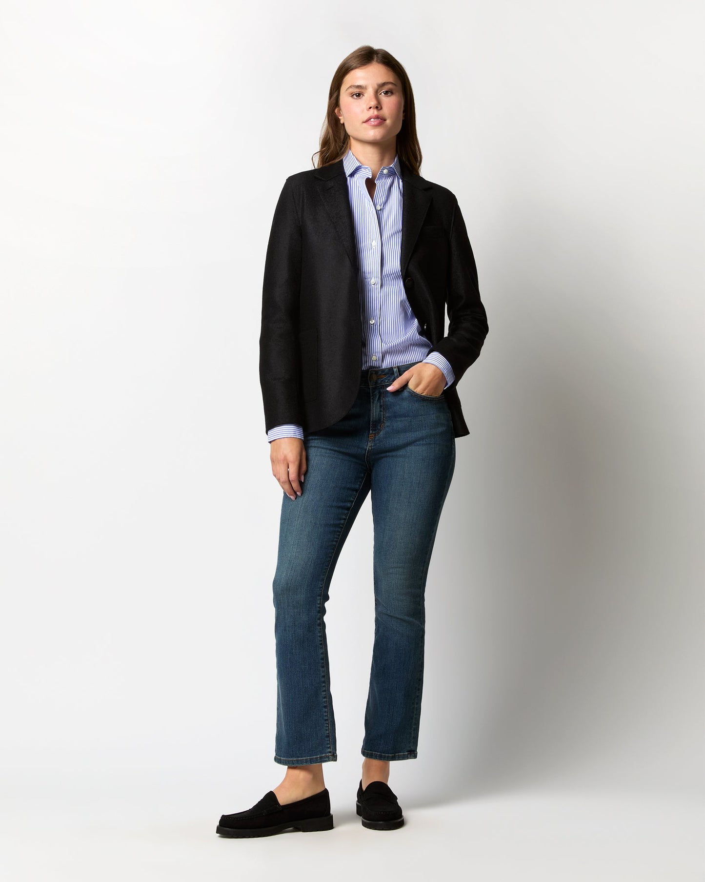 Stand Up Collar Blazer in Black