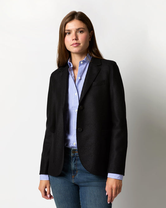 Stand Up Collar Blazer in Black