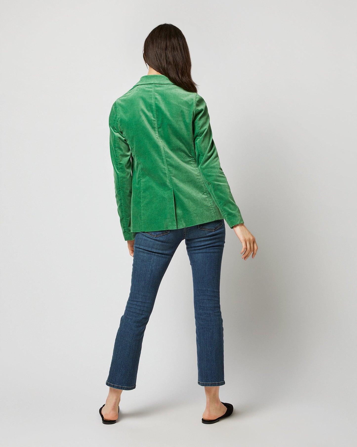 Sarah Jacket in Apple Stretch Velveteen